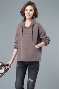 加绒加厚卫衣女2021新款秋冬韩版宽松大码套头中年40岁妈妈连帽图片
