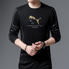 卫衣男春秋季中年商务休闲时尚打底衫圆领新款印花内搭男装，男装卫衣，电商B212（原钱塘6029）