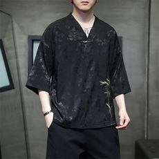 新中式提花风潮T恤短袖民族服饰刺绣汉服时尚唐装T2403-P55，男装T恤，电商A227