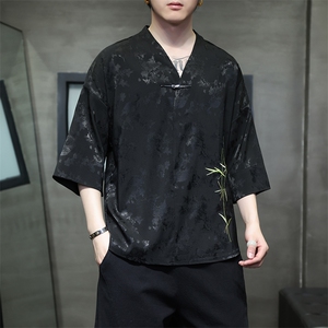 新中式提花风潮T恤短袖民族服饰刺绣汉服时尚唐装T2403-P55图片