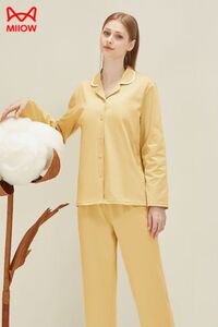 2025年秋季长裤睡衣女子休闲衬衫领长袖情侣休闲套装图片