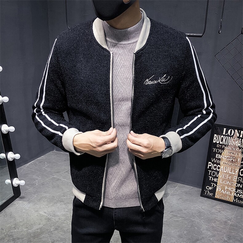 加绒加厚蜈蚣纱刺绣韩版修身夹克外套C301-JK68-P115,男装夹克,电商C301