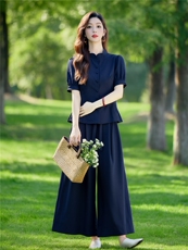巨好看的夏装套装女2026新款洋气减龄时尚休闲阔腿裙裤两件套，女装套装/套裙，水衣源