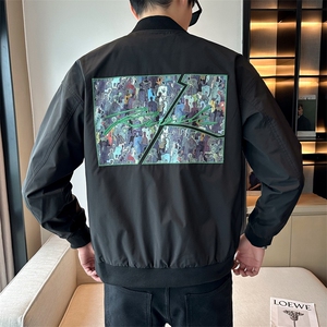 2024秋季新款夹克外套男 棒球领时尚潮牌纯色立领上衣jk8817-p135图片