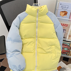 加绒加厚冬款男女立领棉衣保暖拼色面包服外套MY22P75，男装棉衣，星座1013-1