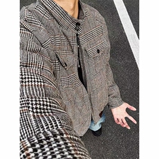 有货~冬季千鸟格夹棉加厚保暖立领棉衣棉服JM010常规P95加棉P110，男装棉衣，星座1004-6
