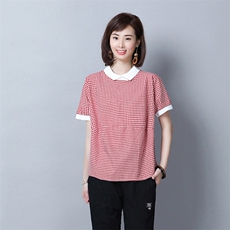 拼色短款短袖衬衫2021年夏季时尚潮流舒适简约个性，女装衬衫，叶笙衣
