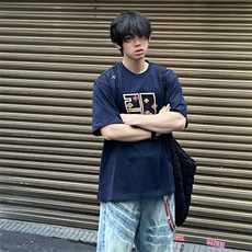 万针全刺绣工艺高品质260克双纱纯棉美式高街短袖T恤特P33，男装T恤，电商A486