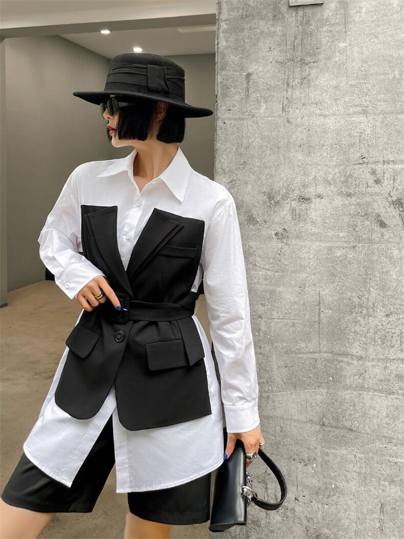 【现货】秋装新款，假两件衬衣外套，其它，哥卓