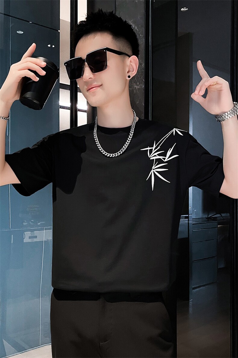 社会小伙夏季男士短袖T恤纯棉印花半袖体恤男C208-T8006特P30控59,男装T恤,电商C208