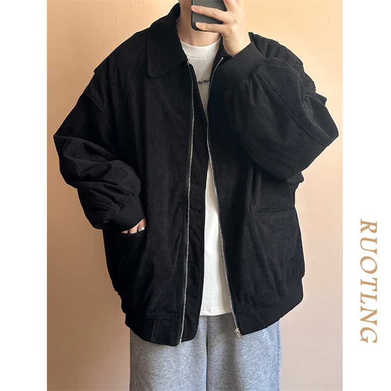现货主推高品质灯芯绒夹克外套男潮宽松休闲大码A351-JK013-P90,男装夹克,电商A351
