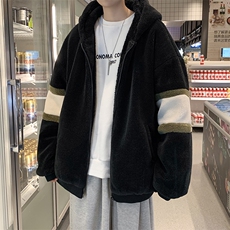 现货2021冬季羊羔绒外套ins加厚服韩版宽松chic衣W1749-P58，男装棉衣，星座512-4