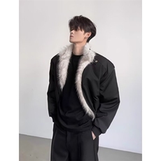 加绒加厚冬款男立领座山雕毛棉袄保暖宽松外套MY781P88，男装棉衣，星座1013-1
