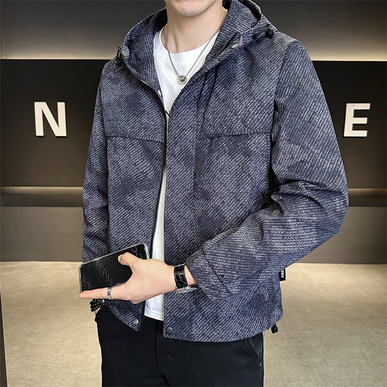 86816-M-3XL-P128店主风秋季潮牌连帽假口袋满印字母夹克外套男,男装夹克,电商B255