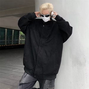 美式新款麂皮外套休闲时尚潮流百搭男春秋港风宽松夹克男 JKK05图片