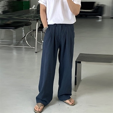 【现货量大价优】亚麻凉感休闲西裤复古宽松直筒阔腿裤K06025P55，男装西裤，星座1004（原星座815-3）