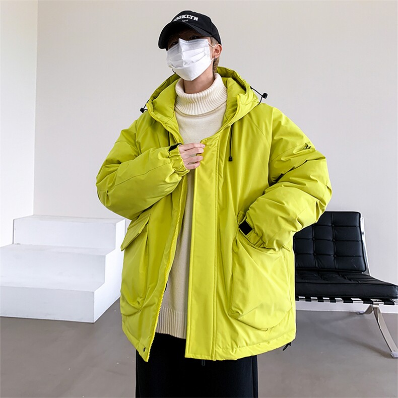 新款棉服羽绒棉保暖连帽拼色冬装情侣装韩版宽松棉袄K16-P95,男装棉衣,电商A128