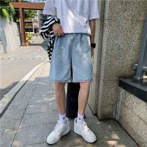 港风夏款男短裤牛仔五分裤中裤休闲马裤D图片