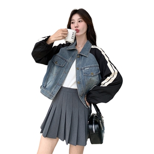 现货：秋装新款拼色牛仔上衣外套2C135-6803P155K228图片