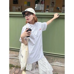 万针全刺绣工艺抖音得物高品质260克重磅纯棉双纱美式高街短袖T恤图片