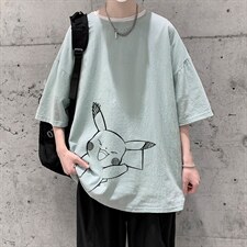 YT26193-P30亚短袖t恤男大码五分袖男宽松七分袖港风模特，男装T恤，电商A040