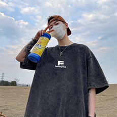 量大优可供抖音视频支持得物品质配合二开美式水洗短袖t恤SX82，男装T恤，电商A486