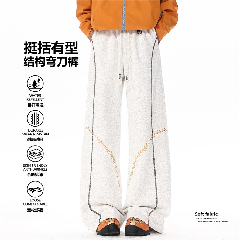 美式抽绳工装裤男女复古宽松休闲裤KZ636-P50图片