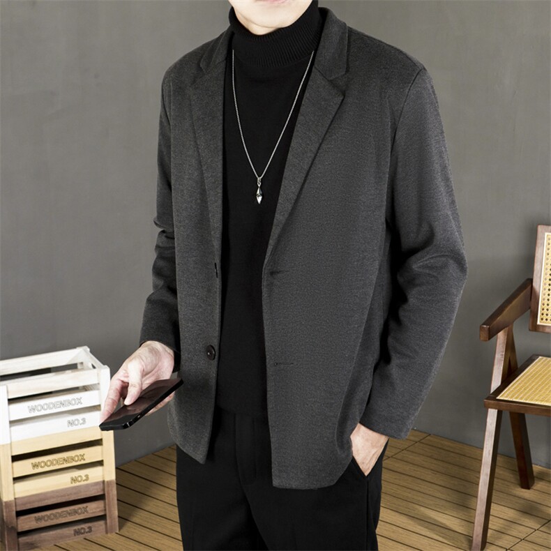 秋冬季学生西装外套男士修身韩版潮流痞帅2024西服大衣男XM52,男装西服,星座1116A-2（原606A-1）