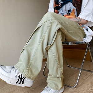 美式高街vibe裤子设计感装牛仔裤男直筒宽松高街阔腿裤N1618-p53图片
