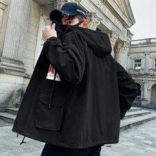 秋季外套男韩版潮流宽松帅气连帽青少年上衣夹克男J，男装夹克，电商B226-2（原B217-2）