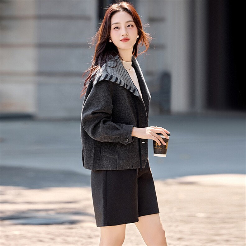小香风毛呢呢外套女2025秋冬新款小个子短款气质显瘦好看上衣,女装短外套,香水丽阁