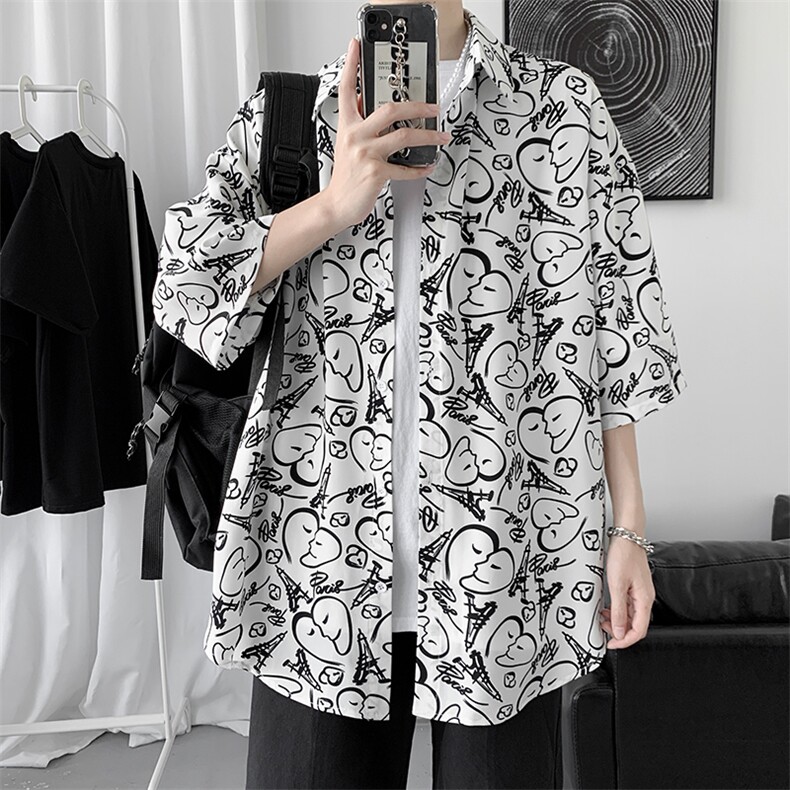 青少年短袖t恤潮2024新夏季ins港风宽松潮流衣服A161-2-CT508-P45图片