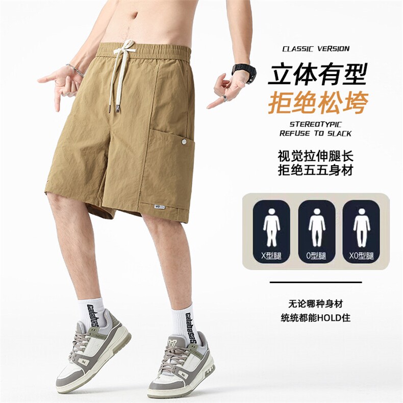 GENIOLAMODE美式复古运动工装短裤男夏季薄款青少年宽松五分中裤,男装牛仔裤,星座610（原A335）