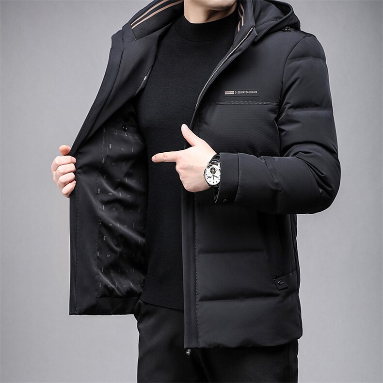 B8961锦氨精品面料鸭绒90绒子含量帽子可脱卸男士羽绒服主推款,男装羽绒服,钱塘207-3