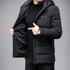 B8961锦氨精品面料鸭绒90绒子含量帽子可脱卸男士羽绒服主推款，男装羽绒服，钱塘207-3