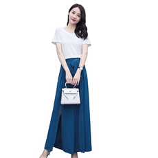 2021年夏季阔腿裤套装shiushang时尚修身显瘦两件套，女装套装/套裙，丽美静依