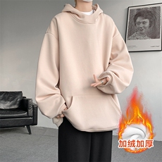 8XL-M连帽卫衣硬挺连帽卫衣男美式复古重磅帽衫加绒外套WY9105P68，男装卫衣，电商B238