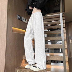 设计感微喇拉链开叉卫裤男美式高街痞帅休闲卫裤宽松百搭KZ032P58，男装休闲裤，电商B312