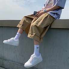 日系潮流宽松工装短裤男女夏季外穿潮牌ins薄款五分裤子DK15-P25，男装牛仔裤，星座1008-1