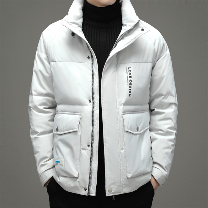 2023冬季纯色立领羽绒服厚款保暖鸭绒休闲外套男装ZELD9823-P325，男装羽绒服，电商B212（原钱塘6029）