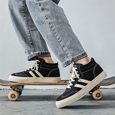 X4600-125复古德训小白鞋男高帮新款帆布鞋男百搭休闲板鞋，男鞋靴子，星座1407-3