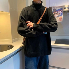 毛衣男韩版潮流宽松慵懒高领打底线衣ins港风纯色针织衫M45-P40，男装针织衫/毛衣，星座1008-1
