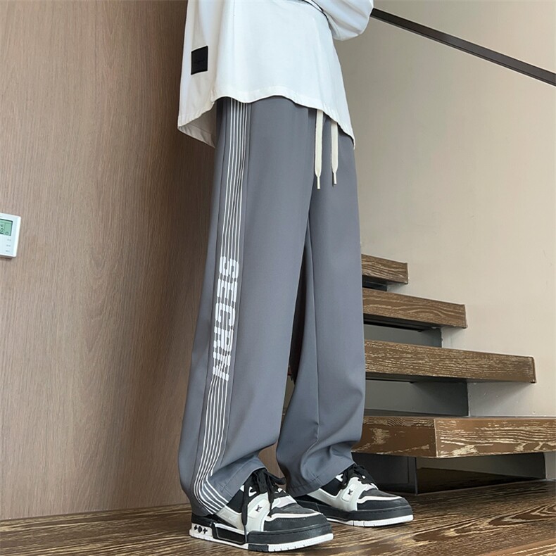 休闲裤男款春秋潮牌宽松直筒裤子男时尚帅气青少年长裤K519-P40,男装休闲裤,星座308B-2