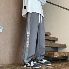 休闲裤男款春秋潮牌宽松直筒裤子男时尚帅气青少年长裤K519-P40，男装休闲裤，星座308B-2