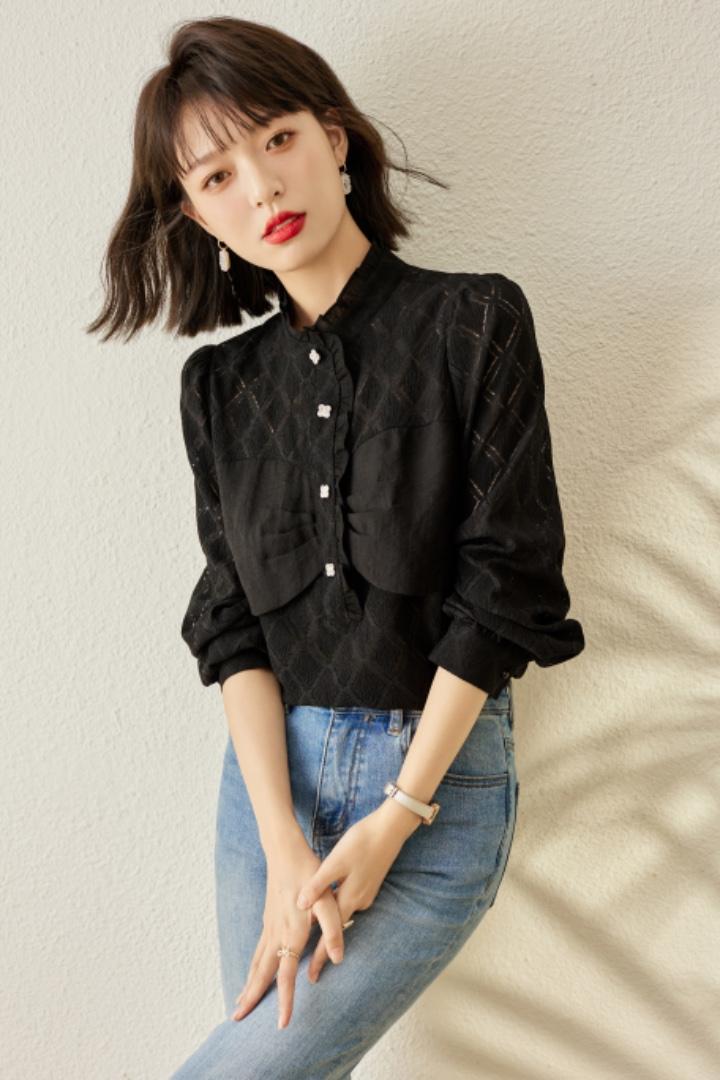【现货】2022春装新款蕾丝拼小衫M—XXL,女装其它,束索
