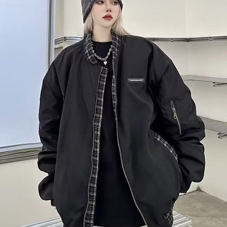 军绿色飞行员夹克复古美式风街头棒球服秋高街情侣外套J894-P65,男装夹克,星座1001-1