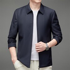 2023秋季新款商务休闲中老年男士翻领夹克外套上衣MNSAJ7003-P265图片