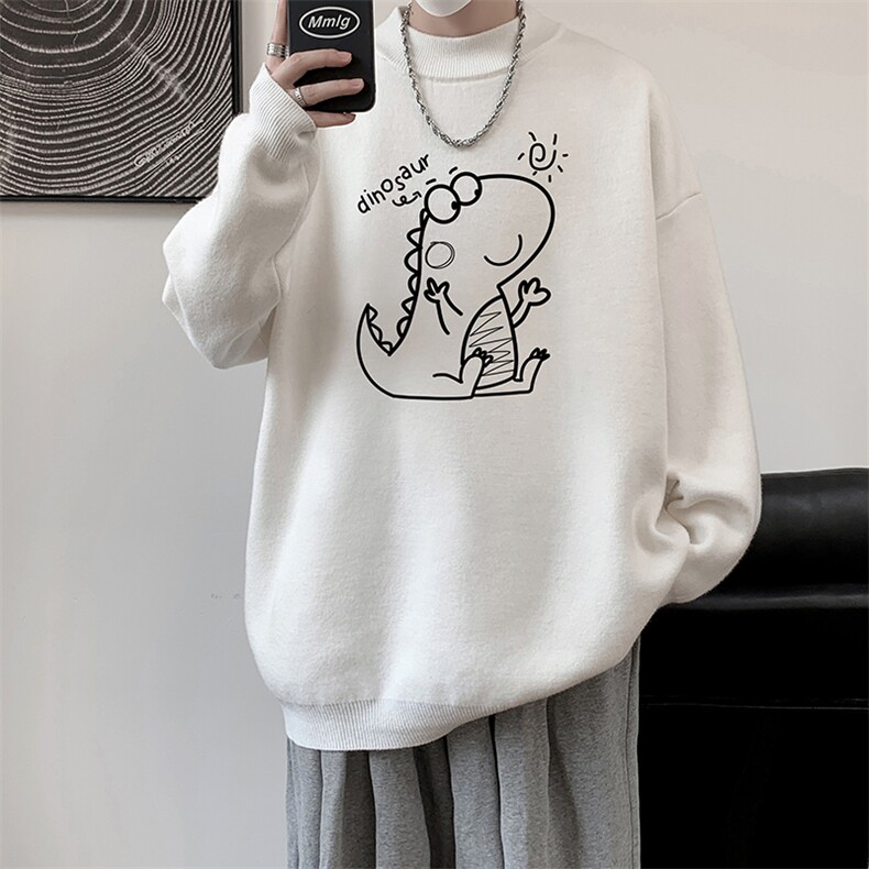 控68半高领毛衣男士大码针织衫男毛线衣男M18172-P45加绒款-P65，男装针织衫/毛衣，电商A040