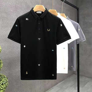 1506/QGP70160/P40新款高品质刺绣翻领Polo衫百搭休闲百搭有领t恤图片