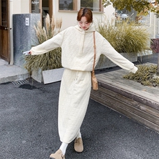 新款韩版菱格加棉两件套裙2C123-Z1005-P215-K318，女装棉衣/棉服，2C123